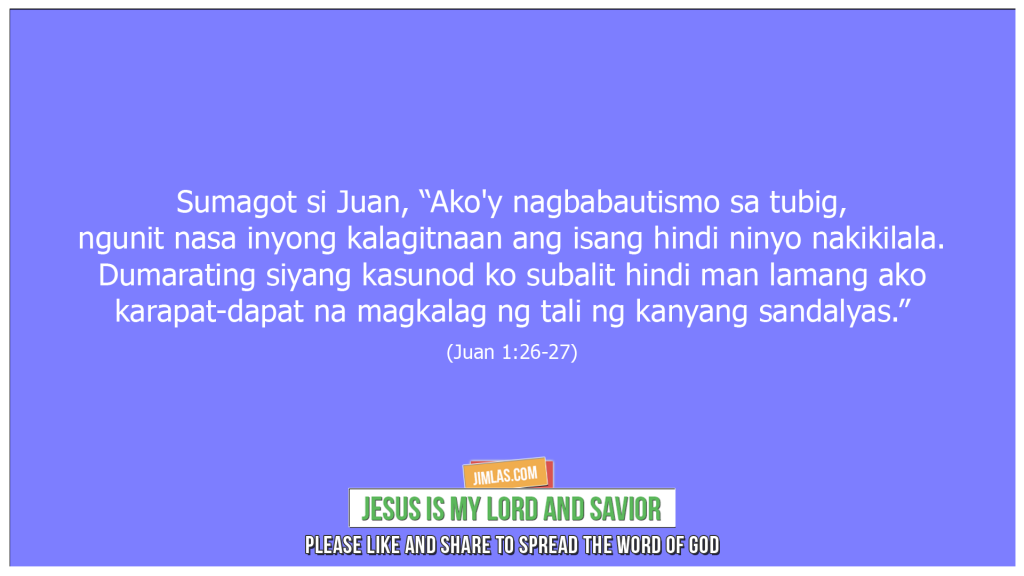 Juan 1 26-27, Juan 1:26-27