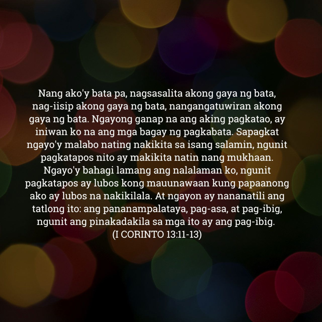 1 Corinto 13:11-13, 1 Corinto 13:11-13